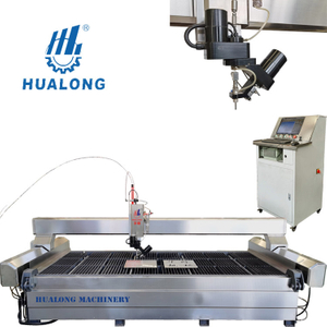 Хуалонг ЦНЦ 5-осна машина за сечење воденим млазом за керамички гранит, мермер, кварц, машина за сечење плочица са водом